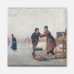 Imán Patinadores en el lago Valentino