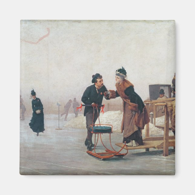 Imán Patinadores en el lago Valentino (Frente)