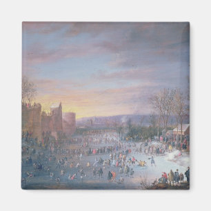 Imán Patinaje de hielo en el Stadtgraben en Bruselas,