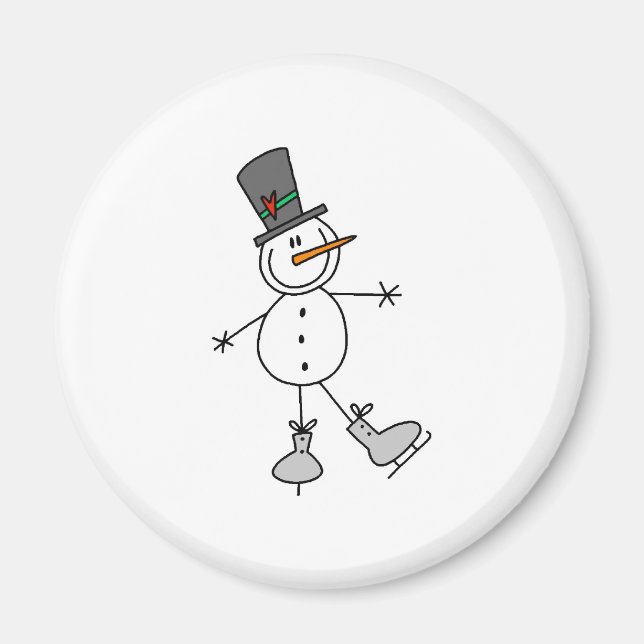Imán Patinaje Sobre Hielo De Snowman (Frente)