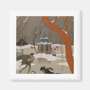 Imán Patinaje sobre hielo en el lago congelado