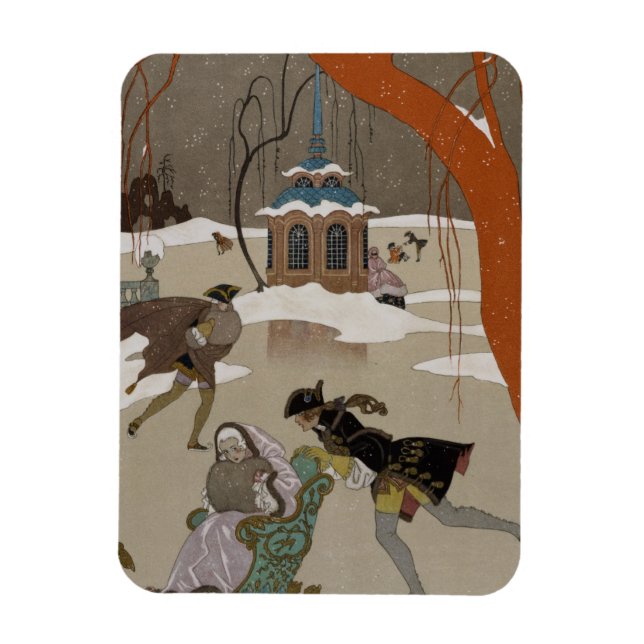 Imán Patinaje sobre hielo en el lago congelado (Vertical)