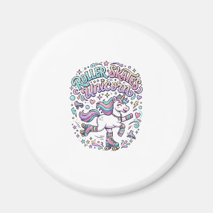 Imán Patines Unicornio Unicornio Estilo Retro Gráfico 