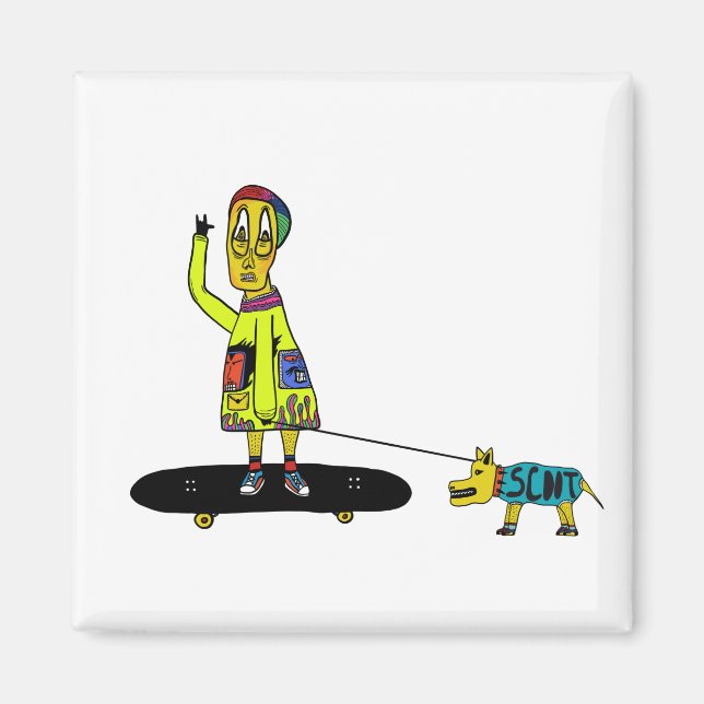 Imán patineta animal (Frente)