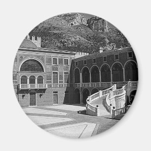 Imán Patio del palacio del Principado de Mónaco vintage