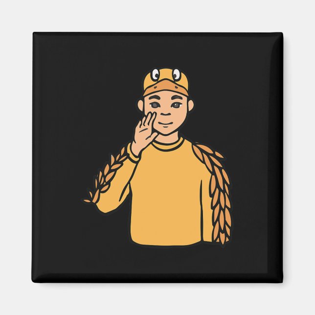 Imán Pato Animal ASL Gesto Mano Sordo Pérdida de Audici (Frente)