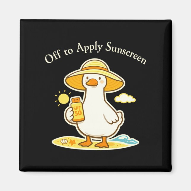 Imán Pato De Aplicar Protector Solar Divertido Verano G (Frente)