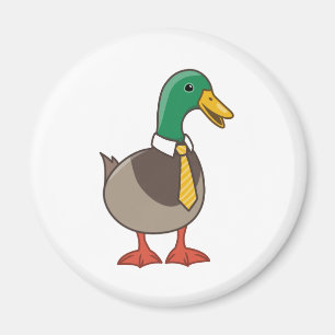 Imán Pato de dibujos animados lindo con corbata