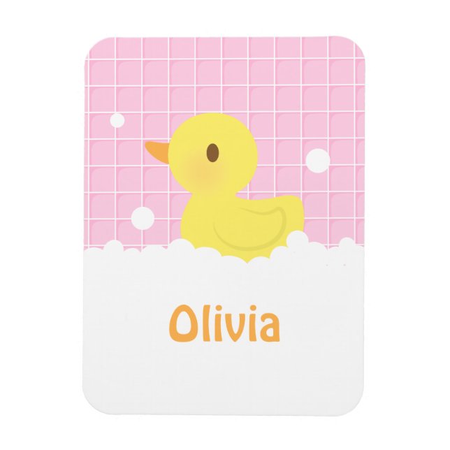 Imán Pato de goma lindo en la ducha para niñas (Vertical)