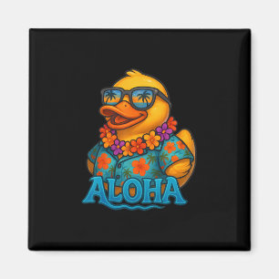 Imán Pato de goma tropical hawaiano Lei Aloha Pato de g