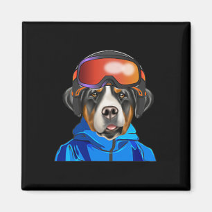 Imán Pato de snowboard de perro de montaña suizo mayor 