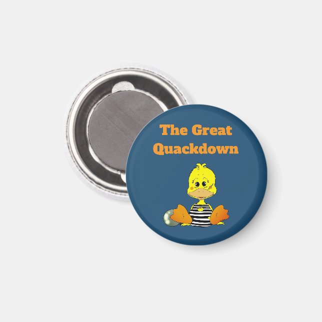 Imán Pato Divertido de la Gran Cárcel El Gran Quackdown (Anverso/Reverso)