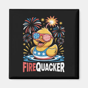 Imán Pato divertido del 4 de julio fuegos artificiales