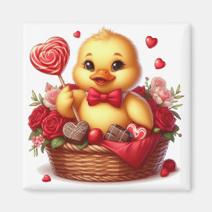 Imán Pato El día de San Valentín cúrito/blanco
