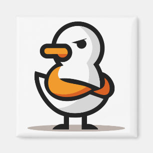 Imán Pato gruñón Mascota de dibujos animados minimalist
