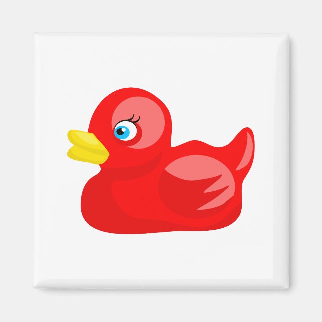 Imán Pato rojo de goma (Frente)