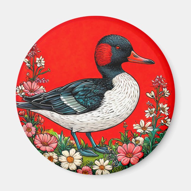 Imán Pato vibrante ilustrado (Frente)