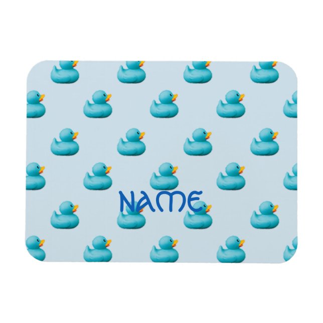Imán Patos azules de goma de un comerciante (Horizontal)