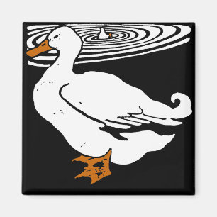 Imán Patos de animales de la granja Woodcut de Victoria