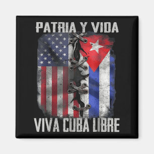 Imán Patria Y Vida Viva Cuba Libre Patriótico Retro USA