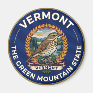 Imán 🐦 Patrimonio de aves del estado de Vermont Green 