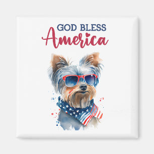 Imán Patriotic Dog-Yorkie