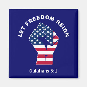 Imán Patriotic LEY FREEDOM REIGN bandera estadounidense
