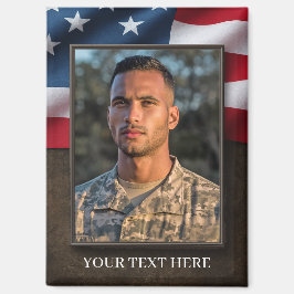Imán Patriotic Military Photo Magnet