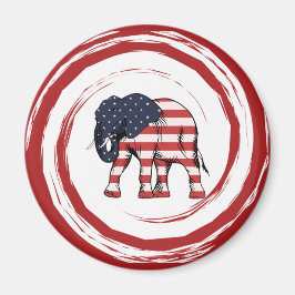 Imán Patriotic Red White Blue Elephant
