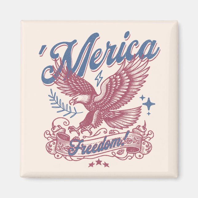 Imán Patriotic USA Eagle Freedom Vintage (Frente)