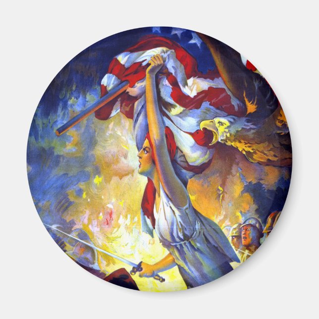 Imán Patriótica de la Antigua Libertad Águila de la Ban (Frente)