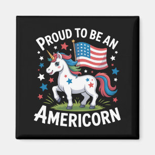 Imán Patriótico Americornio Unicornio 4 de Julio Patrió