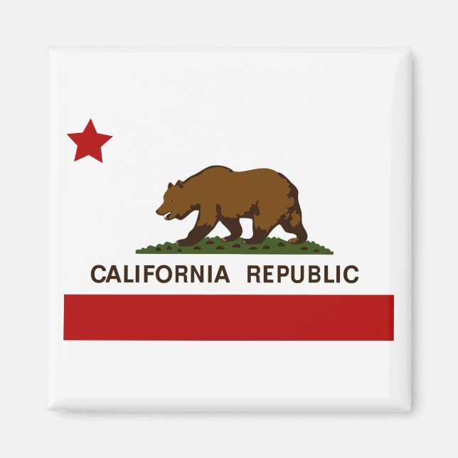 Imán Patriótico de Bandera de California (Frente)