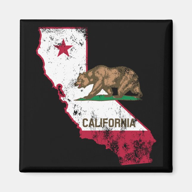Imán Patriótico de Bandera de California (Frente)