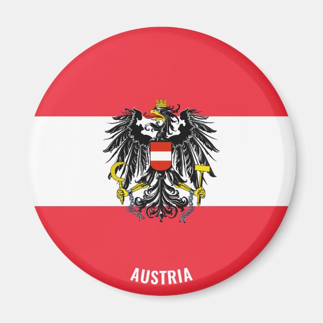 Imán Patriótico de la Bandera de Austria (Frente)