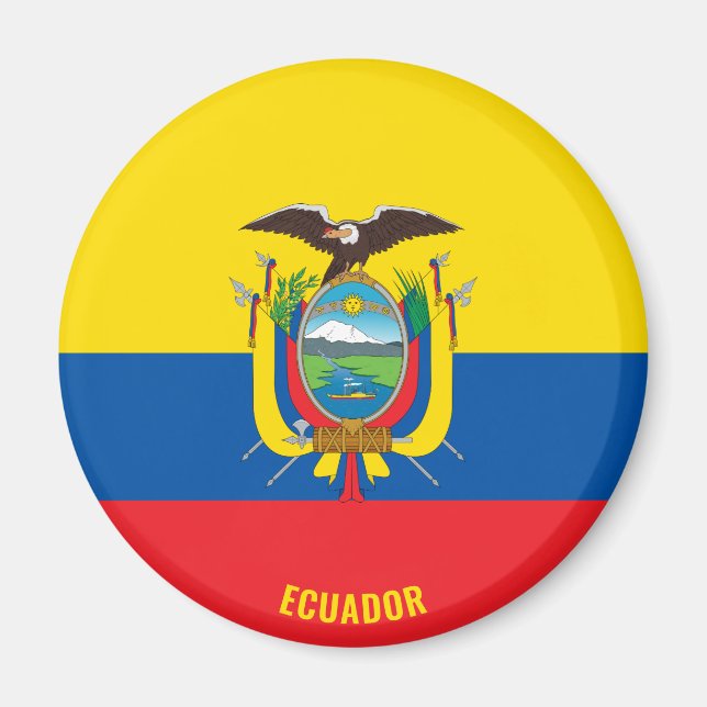 Imán Patriótico de la Bandera de Ecuador (Frente)