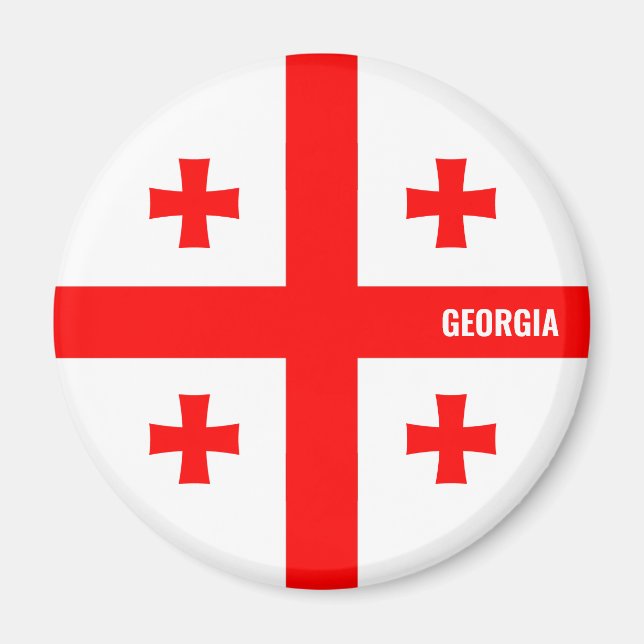 Imán Patriótico de la Bandera de Georgia (Frente)