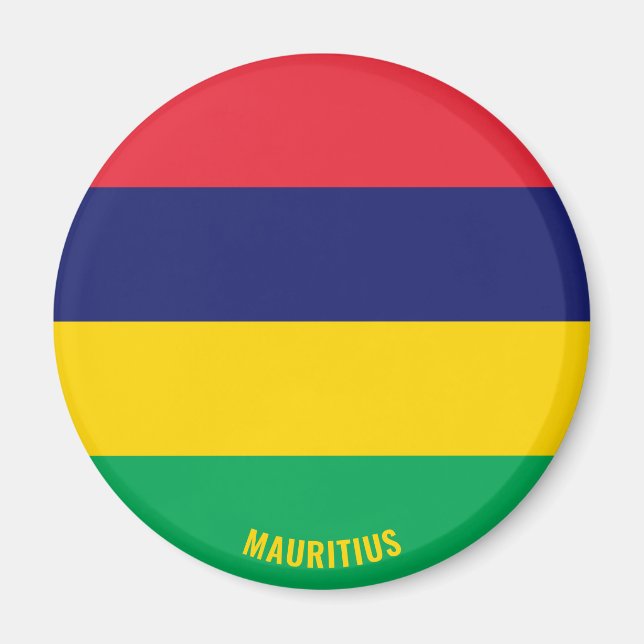 Imán Patriótico de la Bandera de Mauricio (Frente)