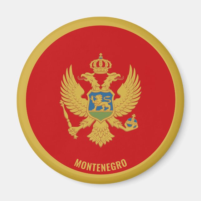 Imán Patriótico de la Bandera de Montenegro (Frente)