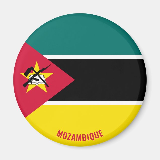 Imán Patriótico de la bandera de Mozambique (Frente)