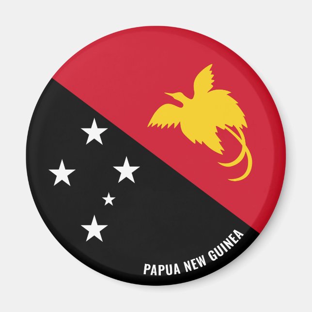 Imán Patriótico de la bandera de Papúa Nueva Guinea (Frente)
