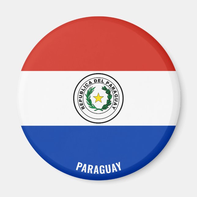 Imán Patriótico de la Bandera de Paraguay (Frente)