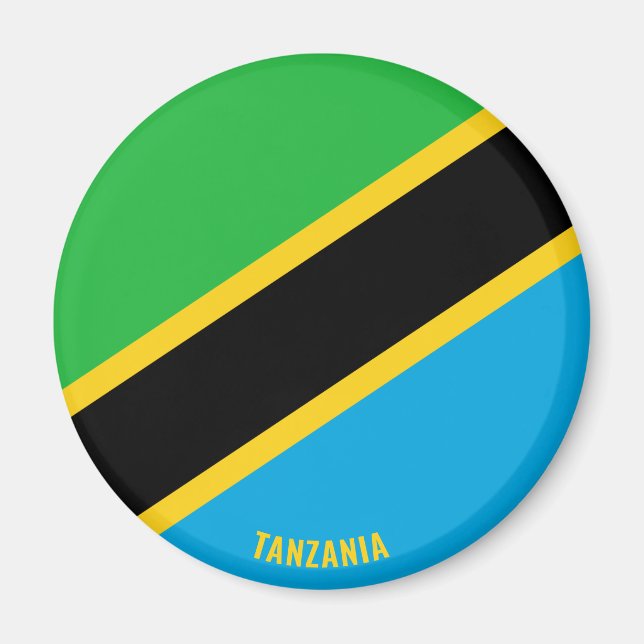 Imán Patriótico de la Bandera de Tanzania (Frente)