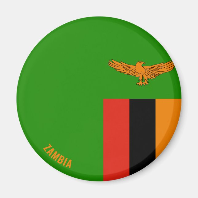 Imán Patriótico de la Bandera de Zambia (Frente)