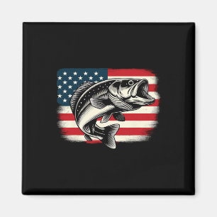 Imán Patriótico de pesca de peces de bandera estadounid