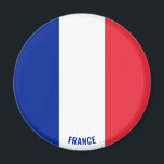 Imán Patriótico encantador de la bandera de Francia<br><div class="desc">Bandera de Francia Encantando el imán patriótico con la bandera de Francia desplegada por todo el imán. El nombre del país está sutilmente integrado en el diseño de la parte inferior. El texto es totalmente personalizable usando la función "Personalizar". Este hermoso imán francés es un regalo elegante para cualquier ocasión....</div>