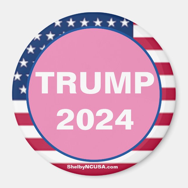 Imán patriótico rosa TRUMP 2024 (Frente)
