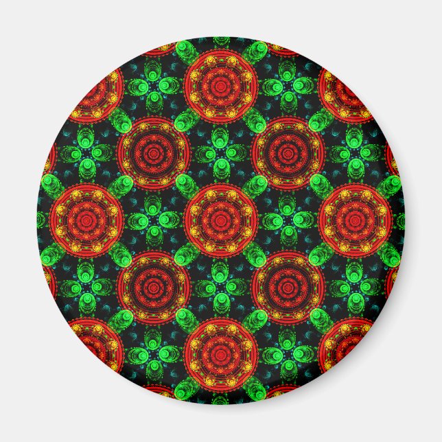 Imán Patrón abstracto boho elegante moderno floral #504 (Frente)