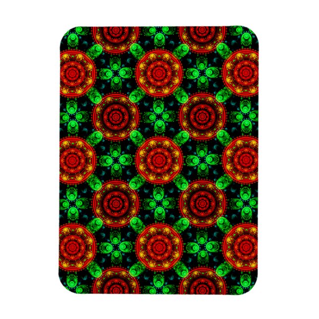 Imán Patrón abstracto elegante boho moderno floral #504 (Vertical)