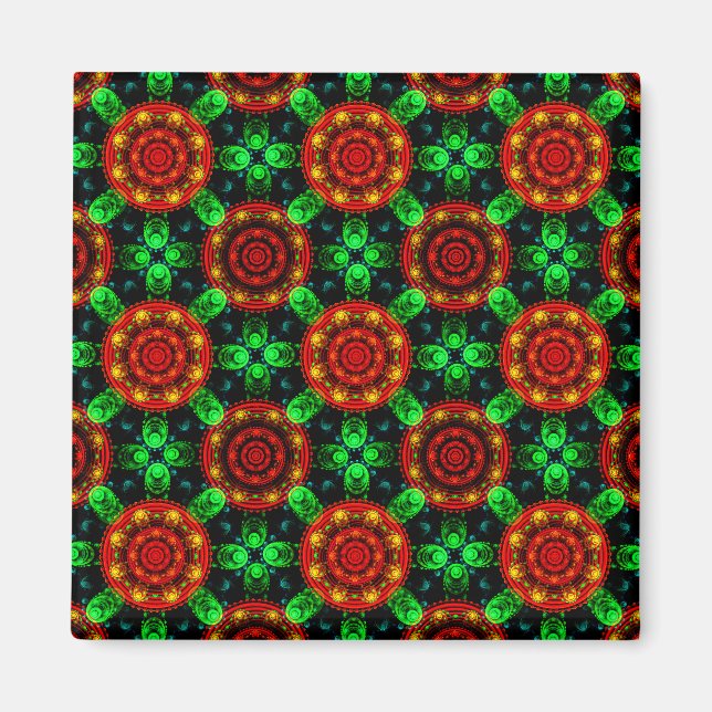 Imán Patrón abstracto elegante boho moderno floral #504 (Frente)